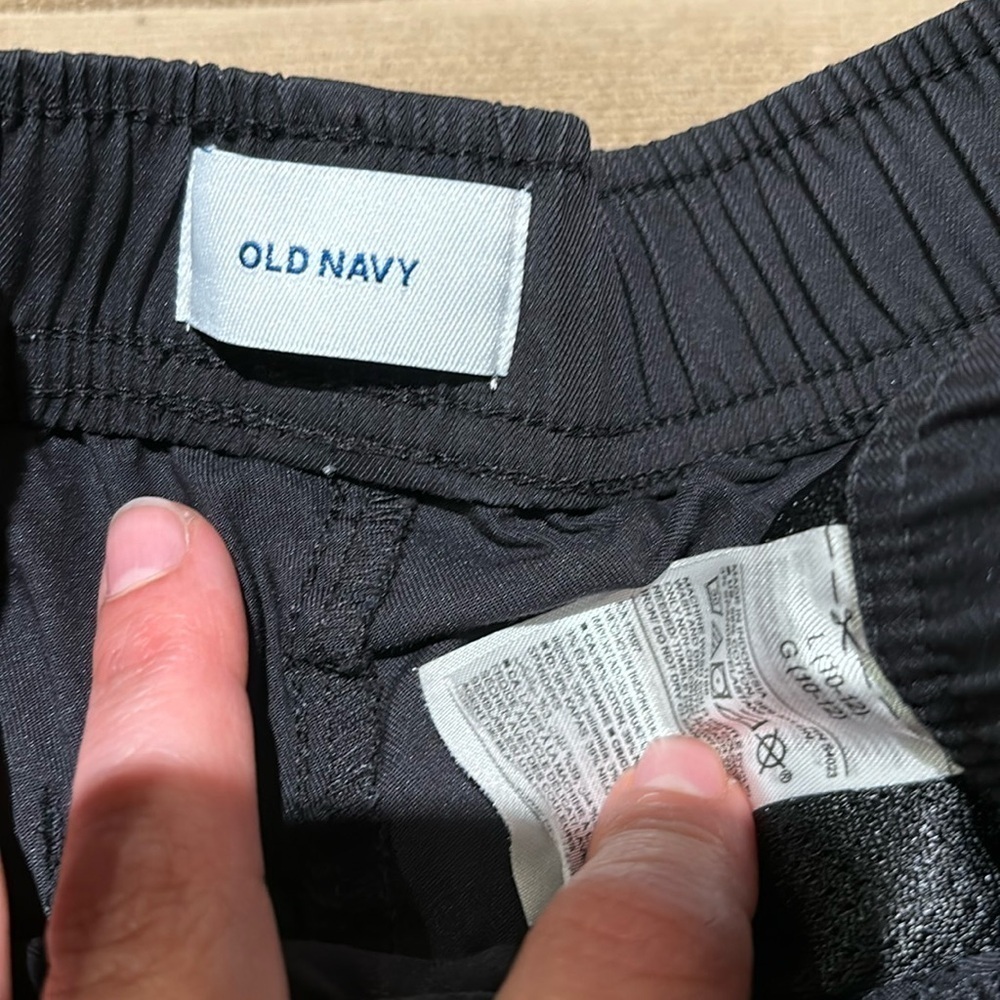 Boys Old Navy Black Drawstring Cotton Pants - size L - Picture 2 of 4
